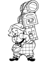 A coloring page of piet piraat